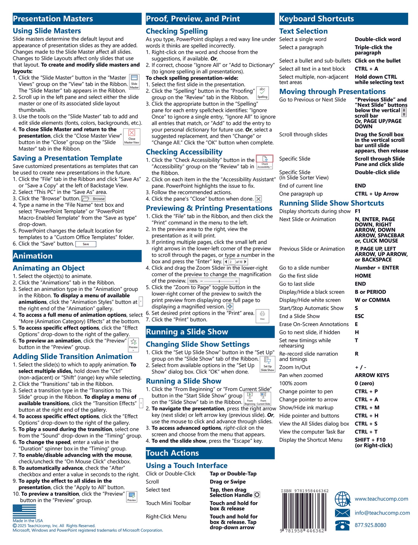 PowerPoint for Microsoft 365 Quick Reference Guide.