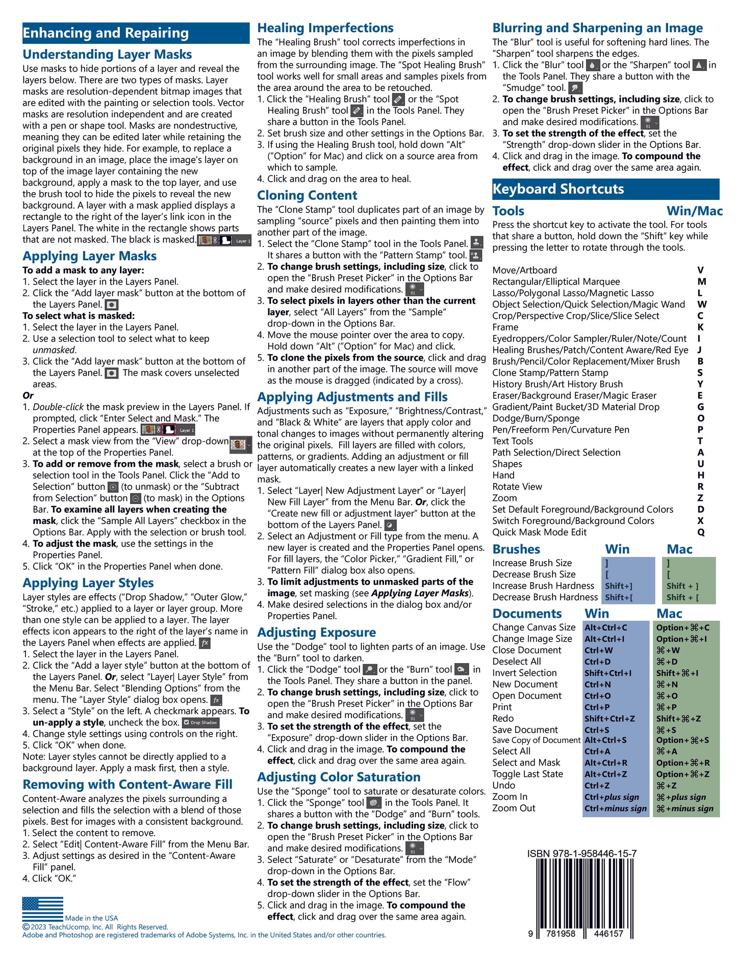 Photoshop Introduction Quick Reference Guide.