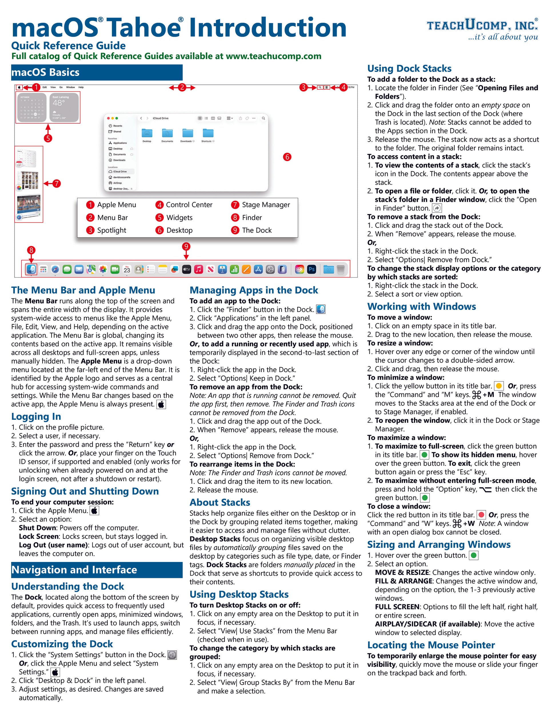 macOS Tahoe Introductory Quick Reference Guide