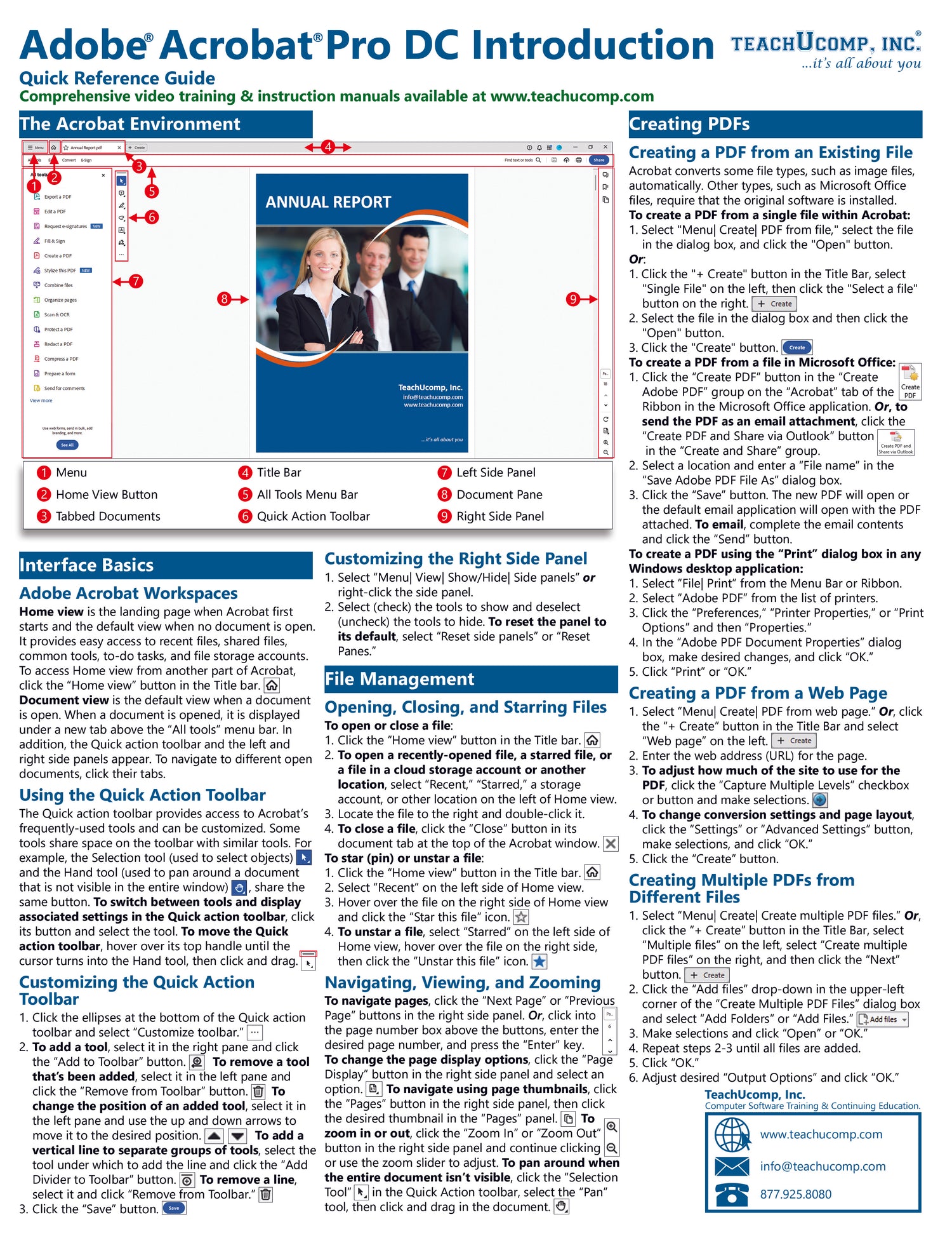 Adobe Acrobat Pro DC Quick Reference Guide.