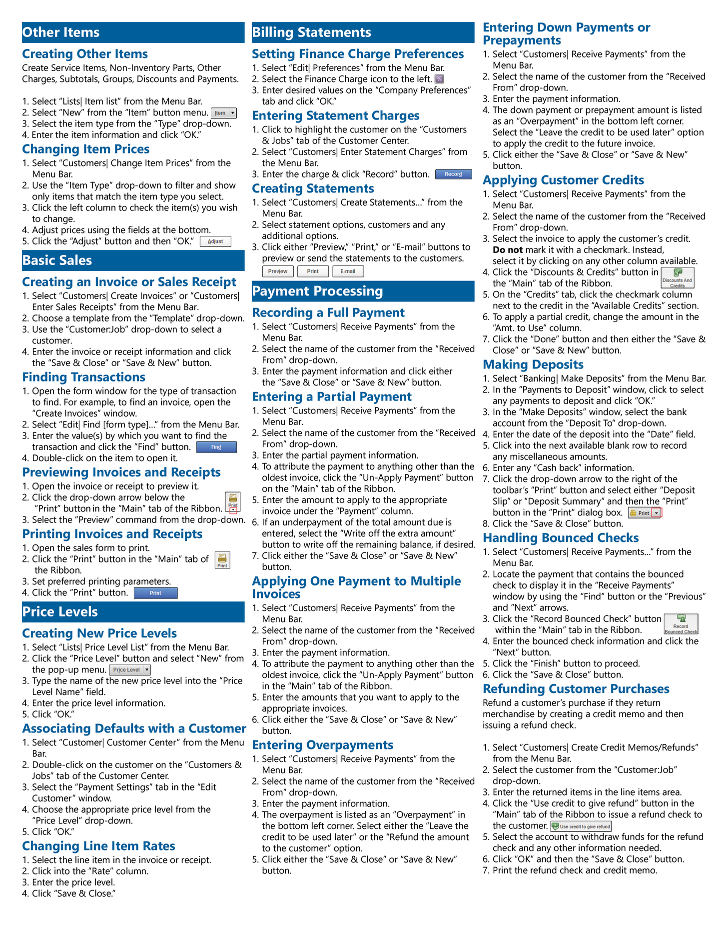 QuickBooks Desktop Pro 2016 Quick Reference Guide.