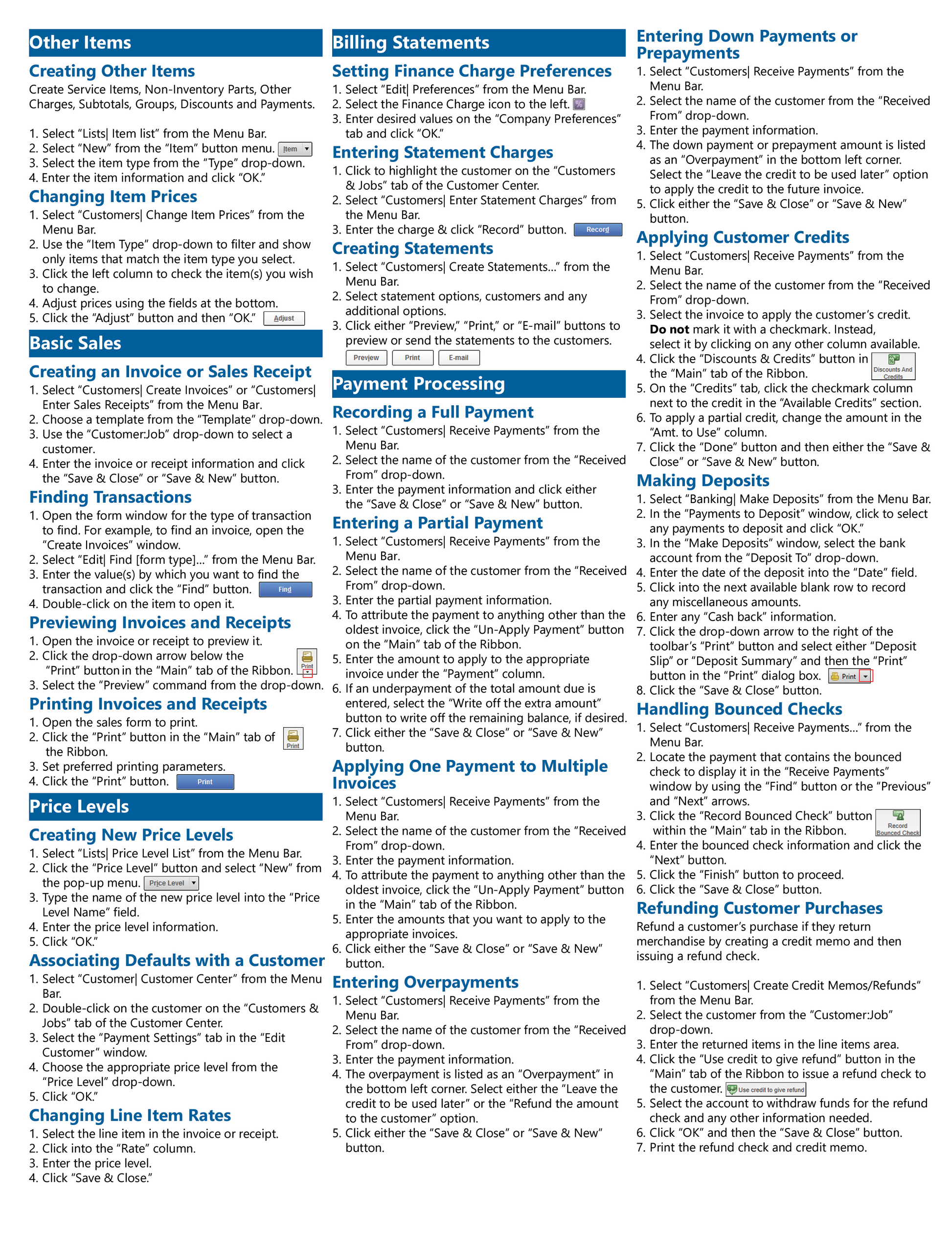 QuickBooks Desktop Pro 2016 Quick Reference Guide.