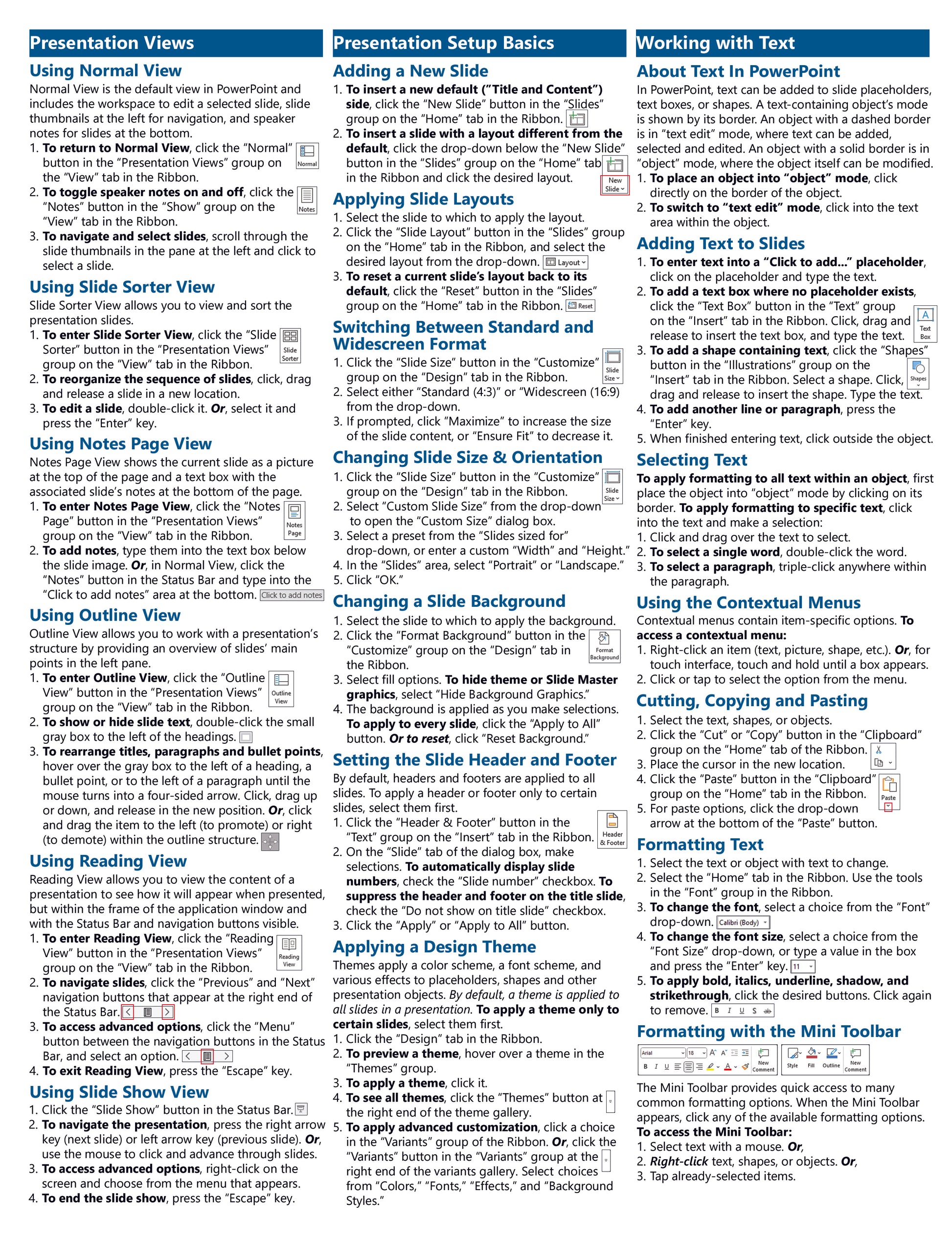 PowerPoint for Microsoft 365 Quick Reference Guide.
