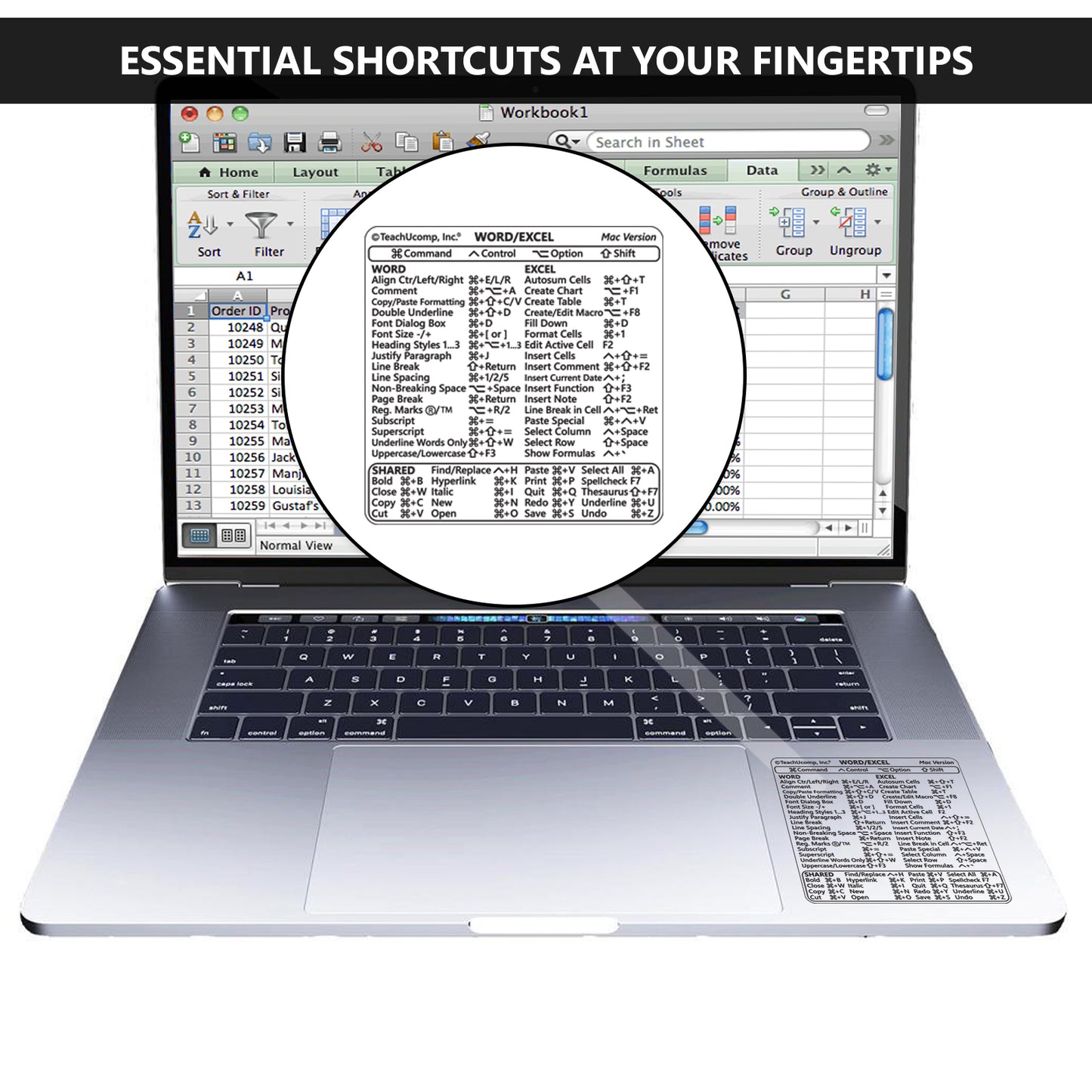 Word and Excel (Mac) 2022 Keyboard Shortcuts Sticker image 7