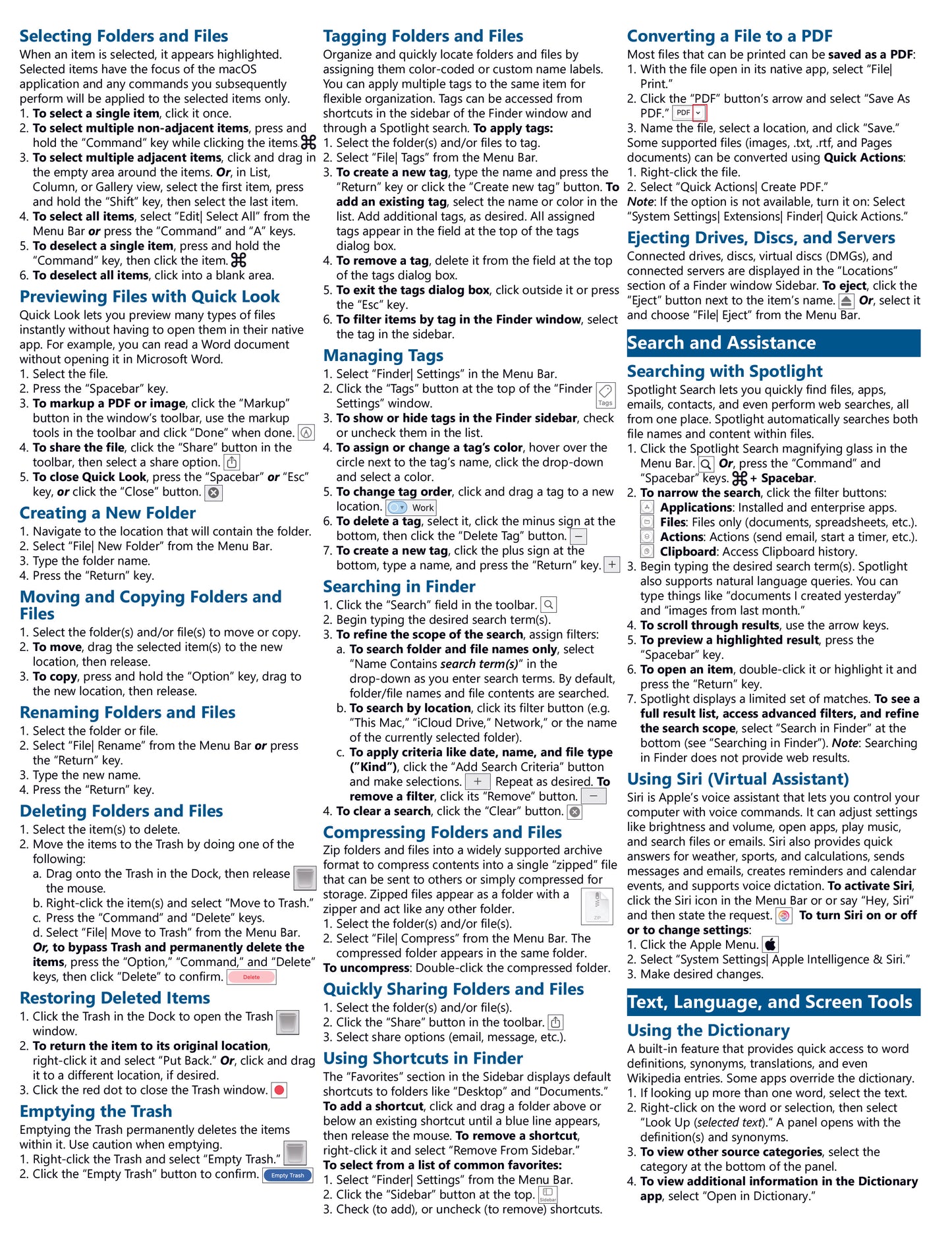 macOS Tahoe Introductory Quick Reference Guide