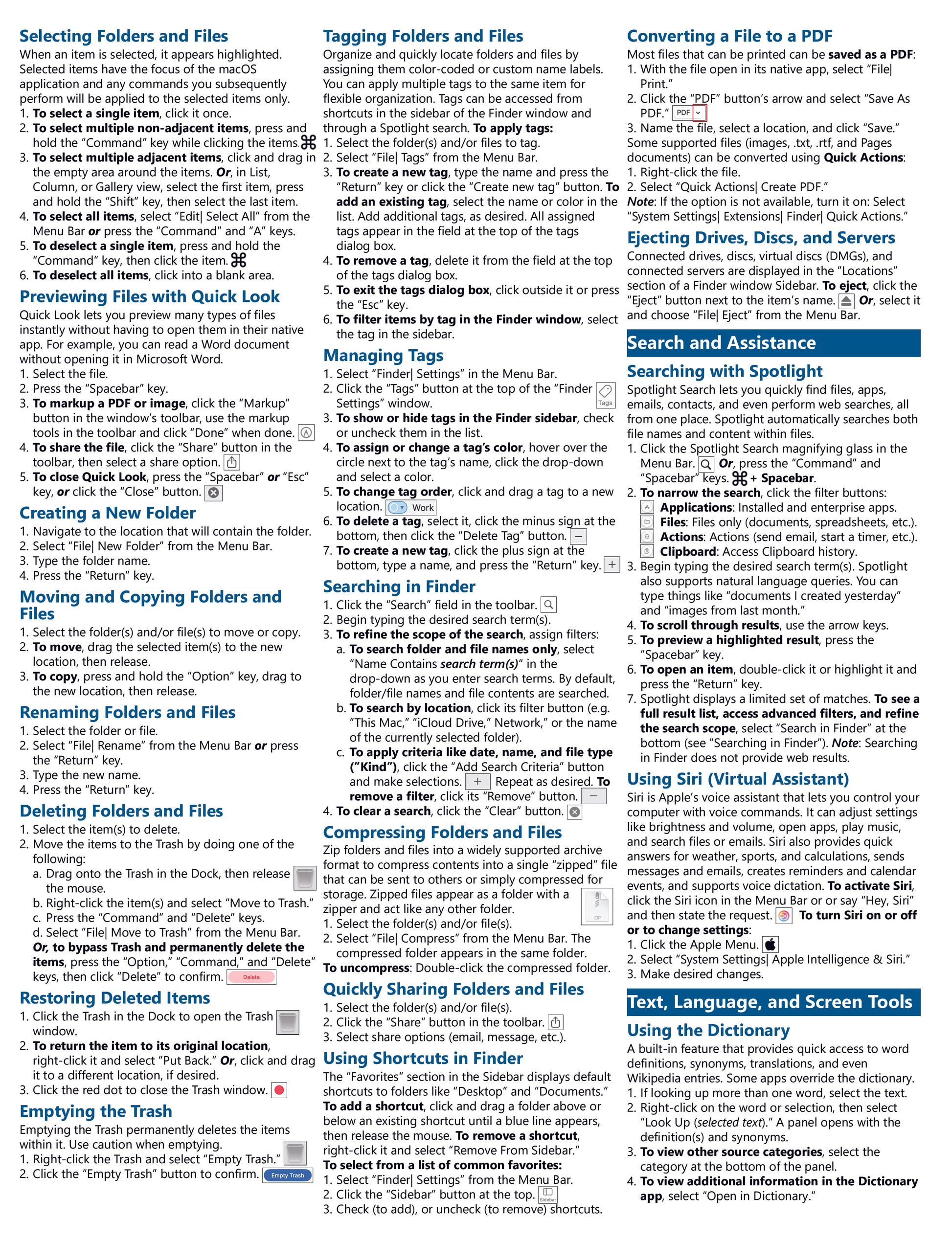 macOS Tahoe Introductory Quick Reference Guide