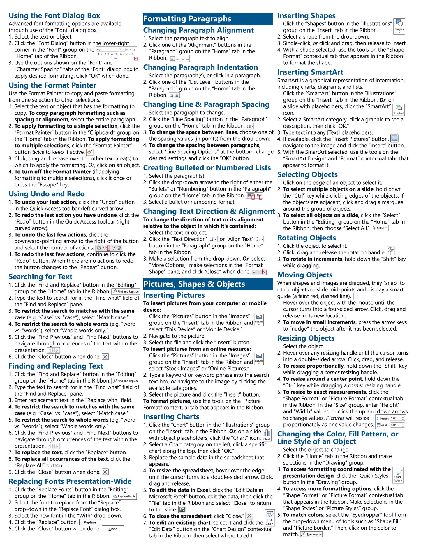 PowerPoint for Microsoft 365 Quick Reference Guide.