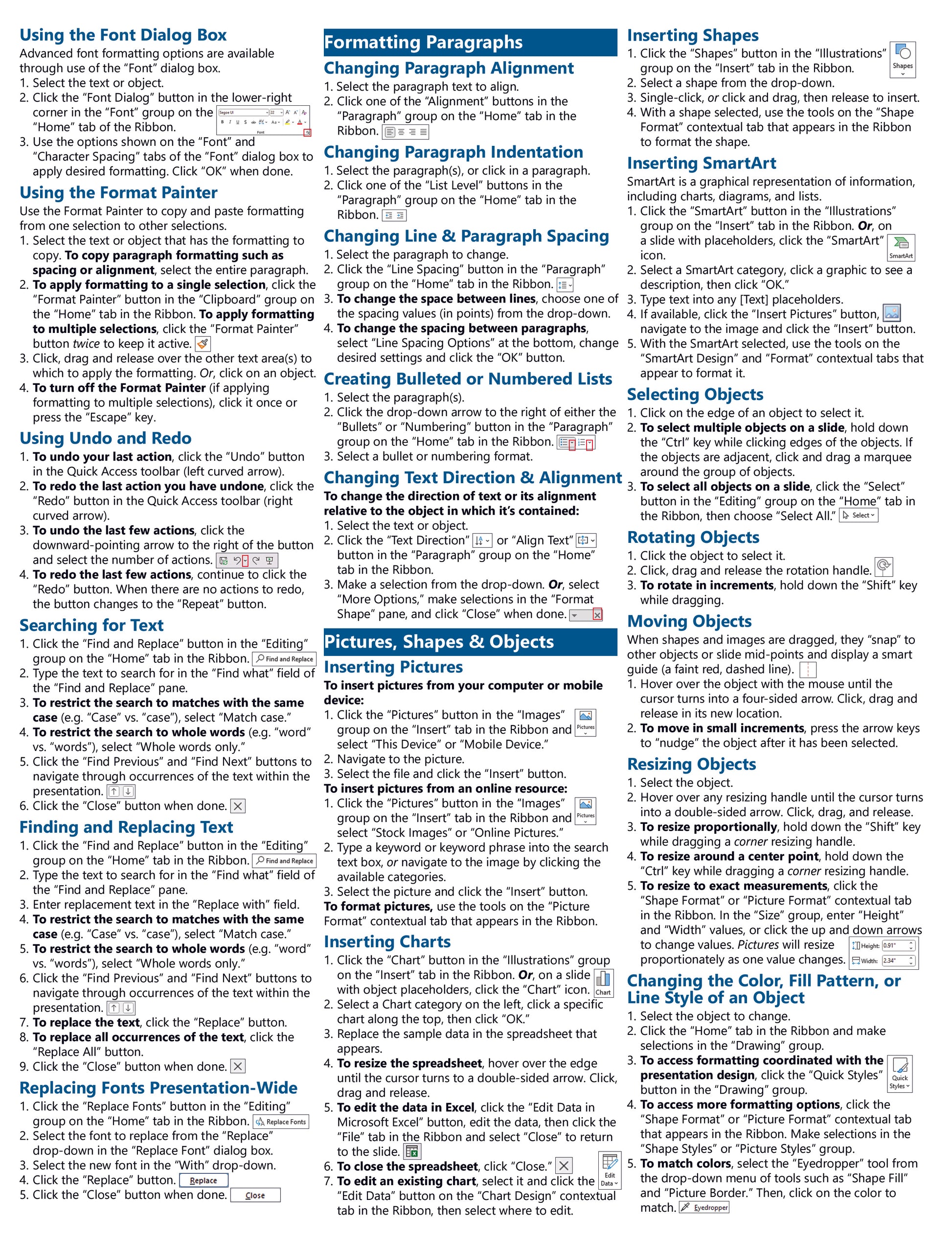 PowerPoint for Microsoft 365 Quick Reference Guide.