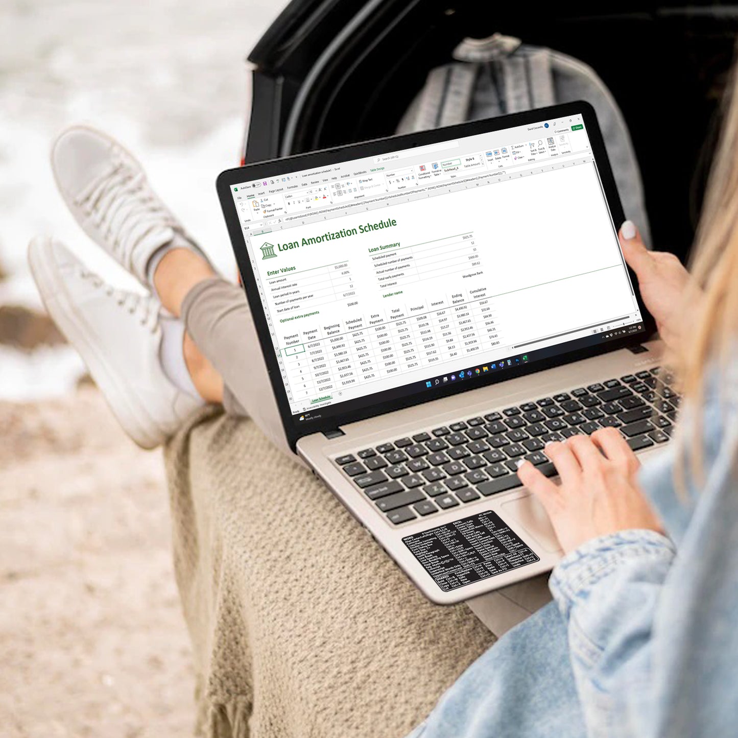 Word and Excel (PC/Windows) 2021-2016 and 365 Keyboard Shortcuts Sticker image 4