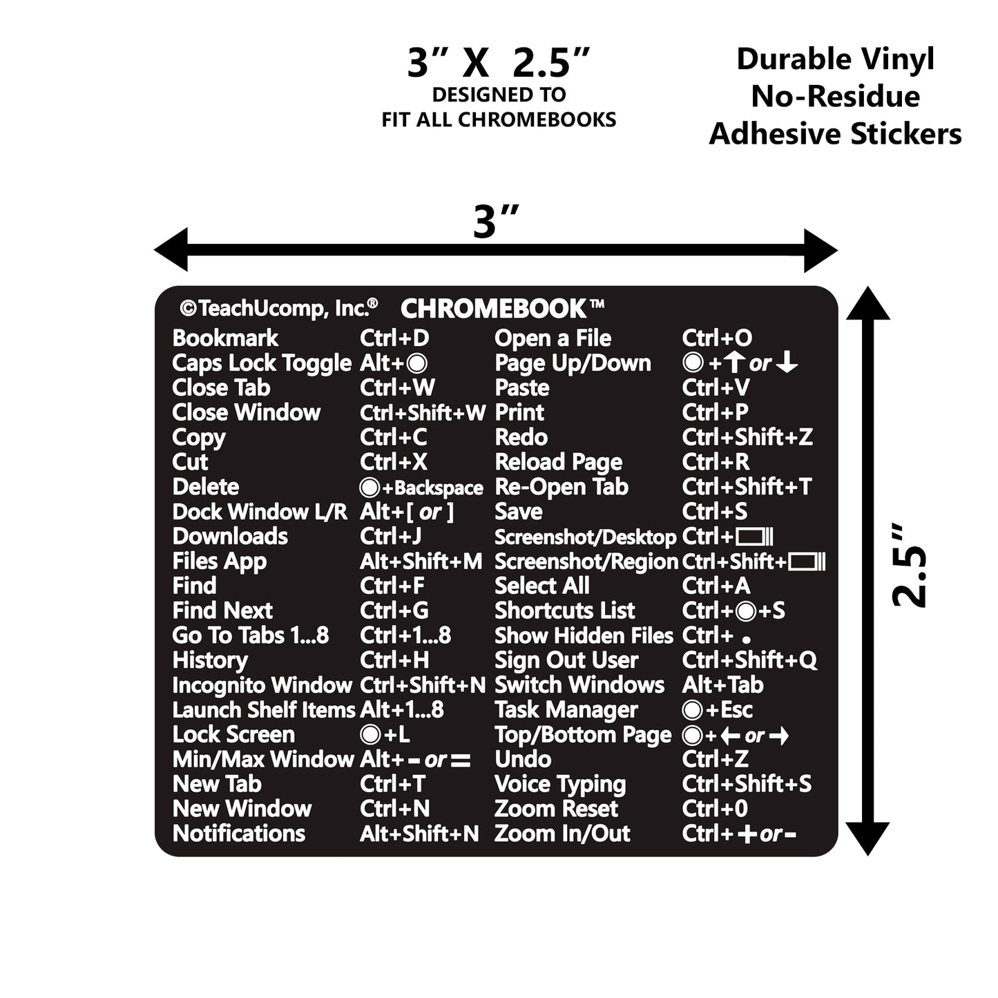 Chrome OS Keyboard Shortcuts Sticker image 2
