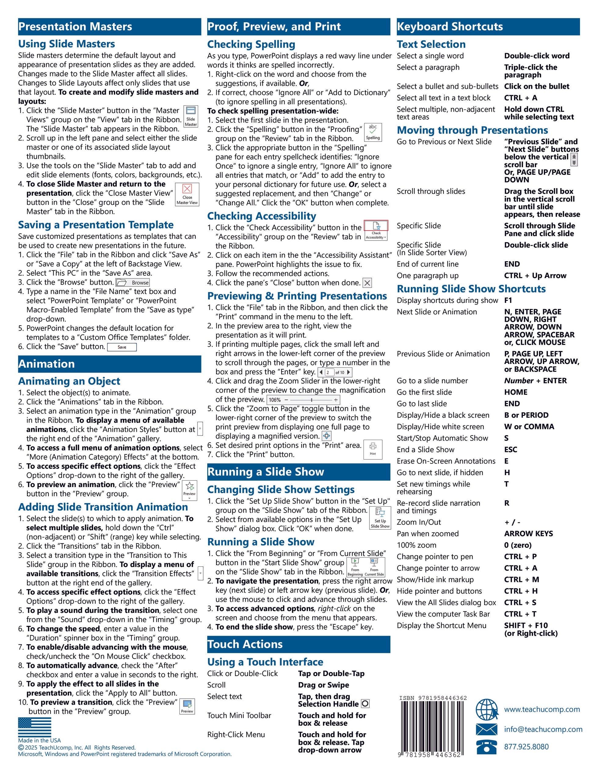 PowerPoint for Microsoft 365 Quick Reference Guide.