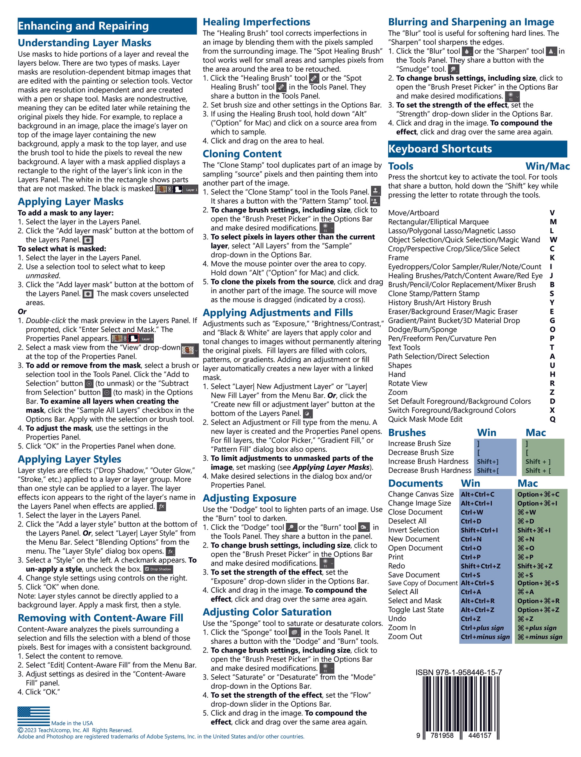 Photoshop Introduction Quick Reference Guide.
