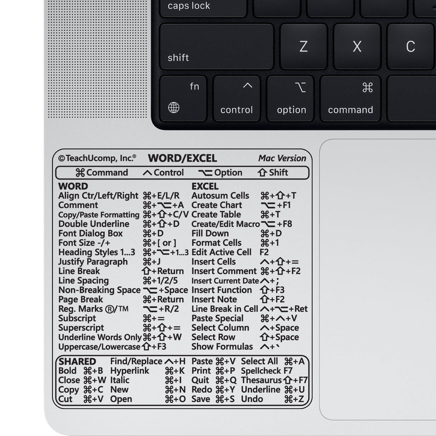 Word and Excel (Mac) 2022 Keyboard Shortcuts Sticker image 6