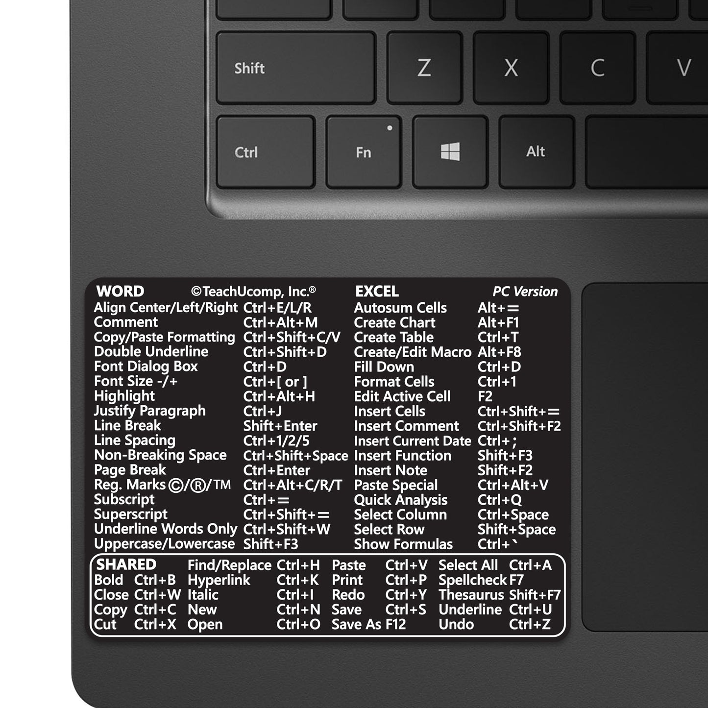 Word and Excel (PC/Windows) 2021-2016 and 365 Keyboard Shortcuts Sticker image 0