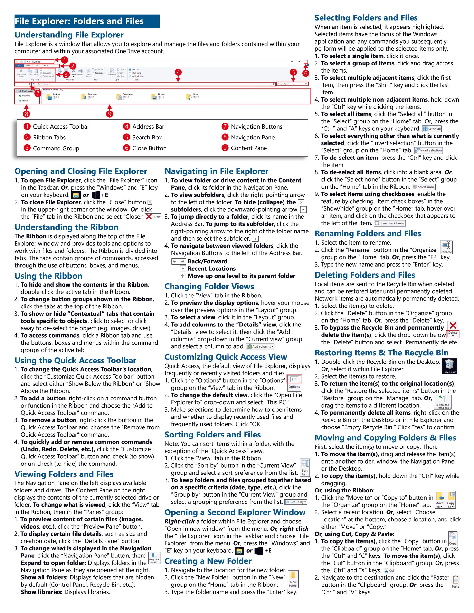 Windows 10 Quick Reference Guide.