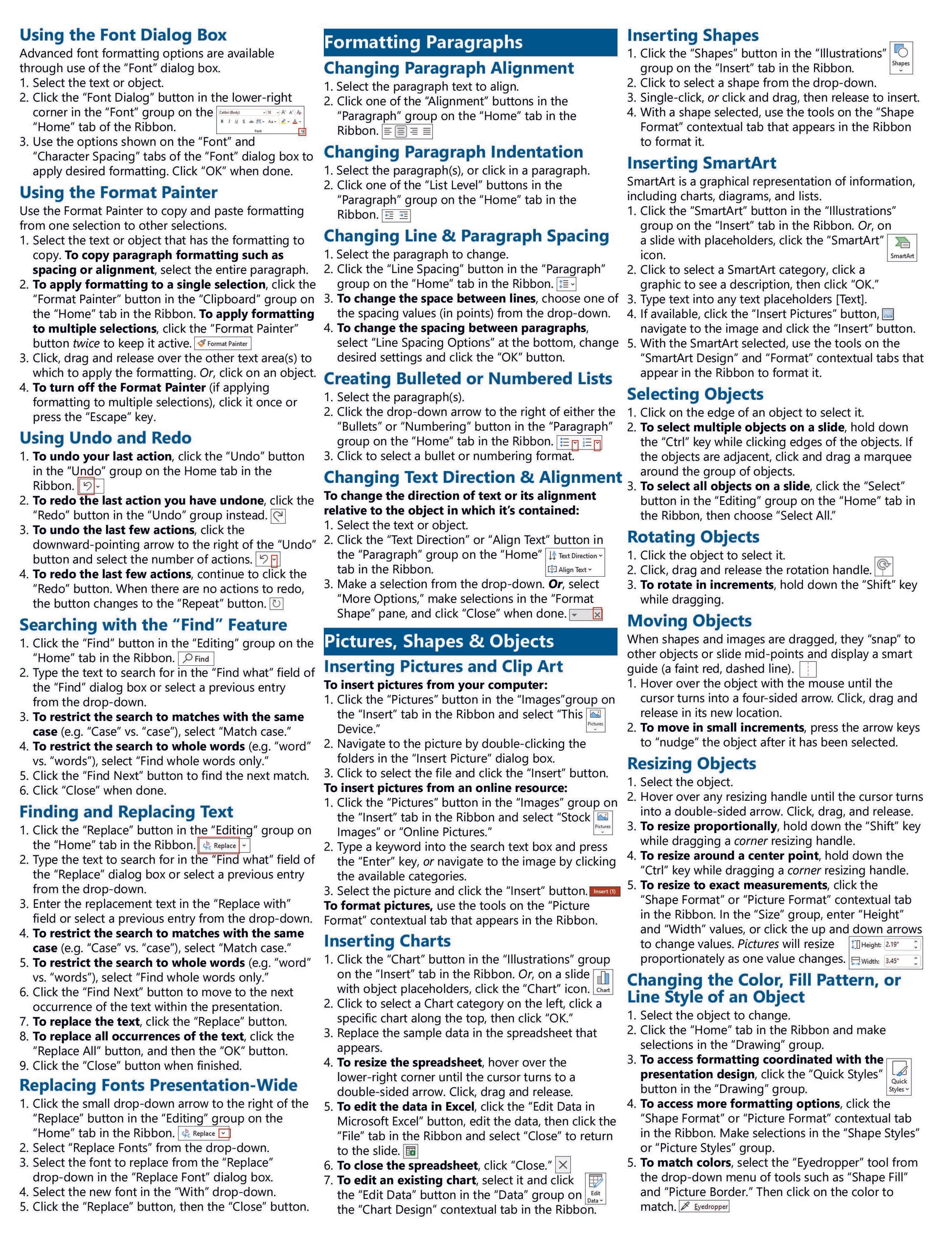 Microsoft PowerPoint 2021 Quick Reference Guide.