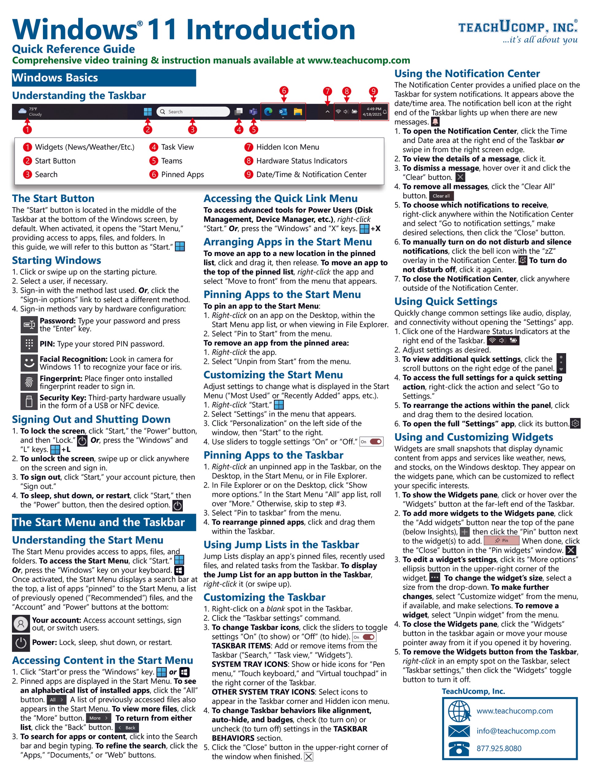 Windows 11 Quick Reference Guide.