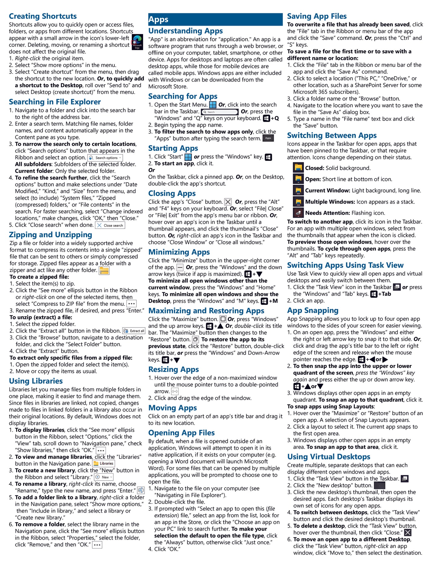 Windows 11 Quick Reference Guide.