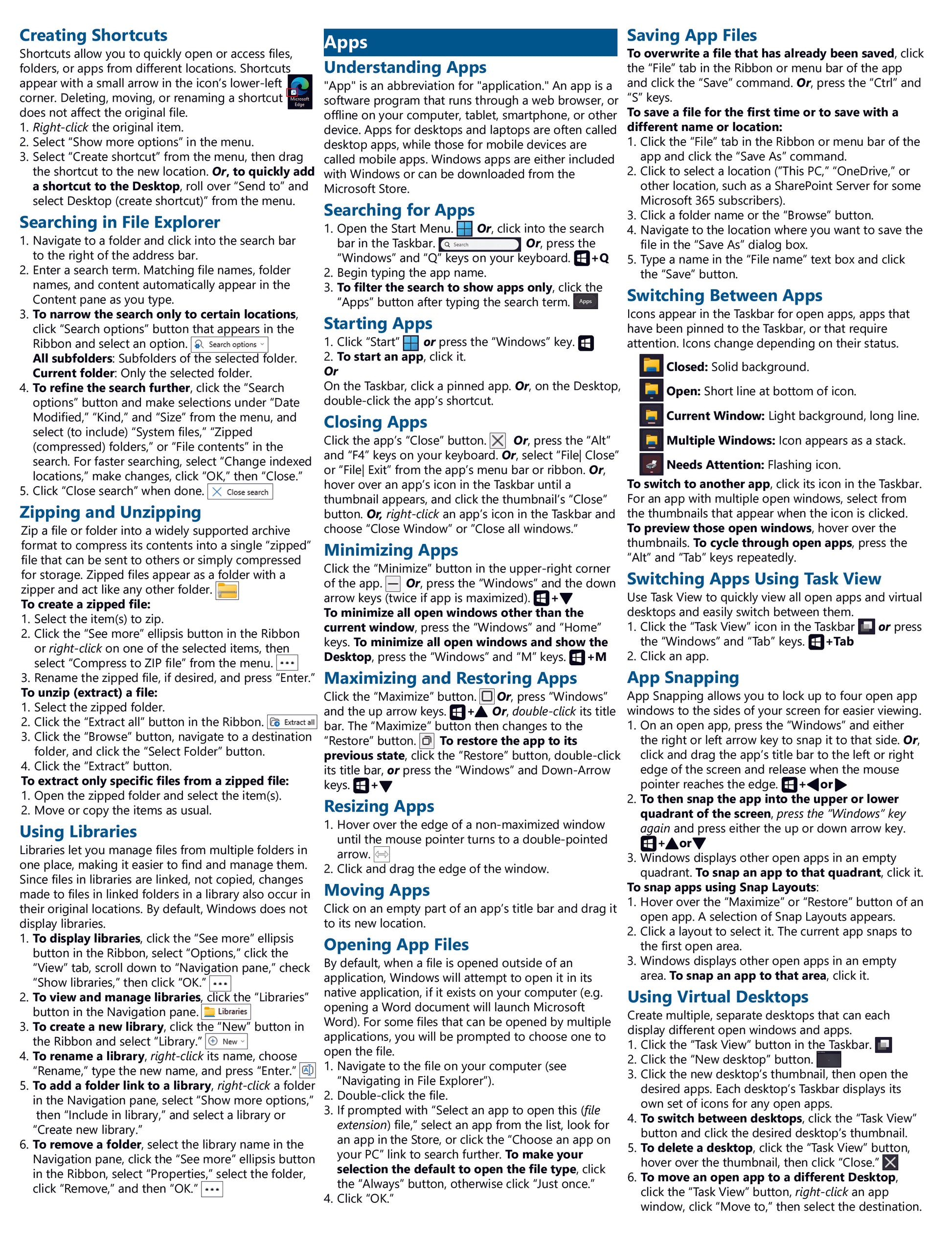 Windows 11 Quick Reference Guide.