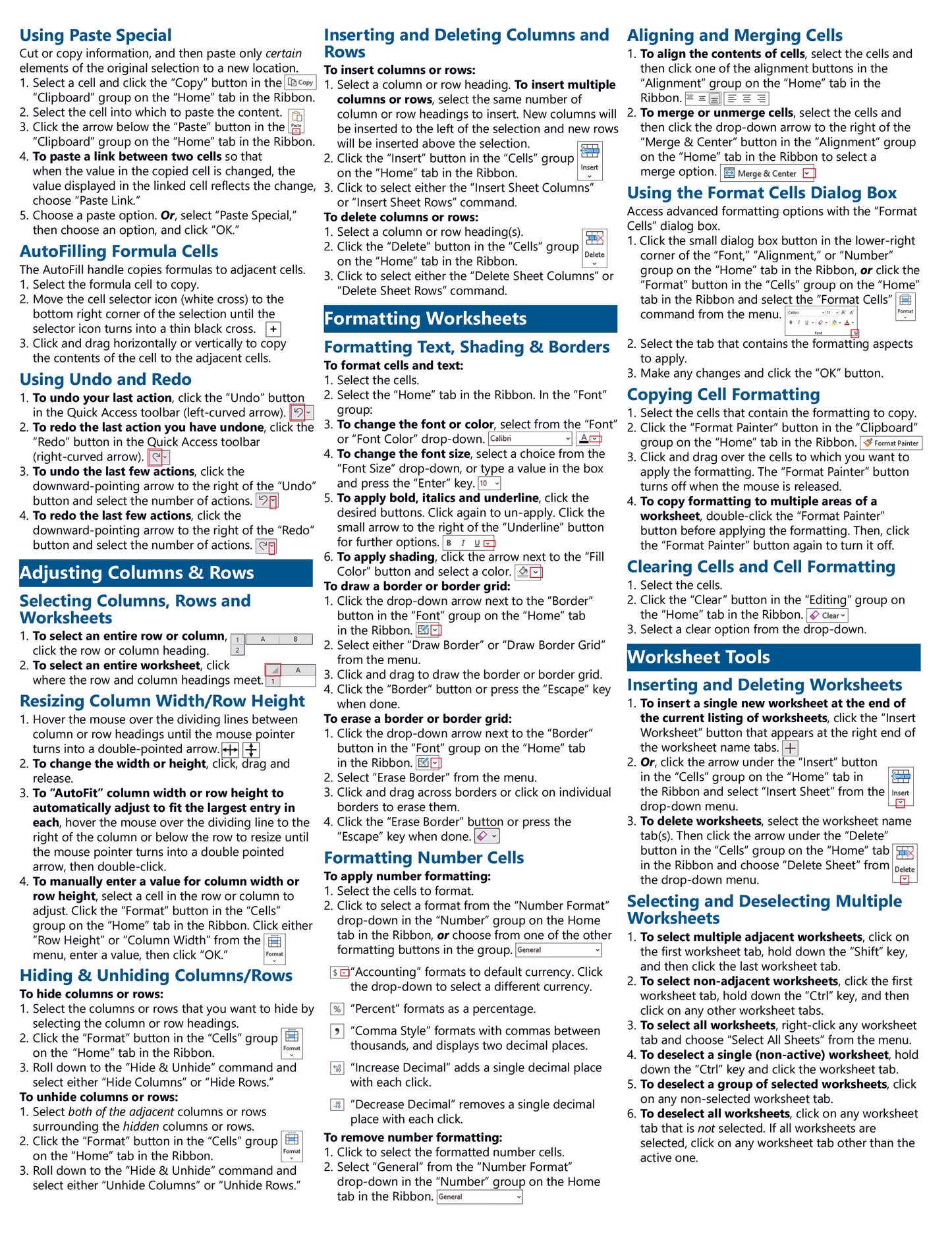 Excel for Microsoft 365 Quick Reference Guide.
