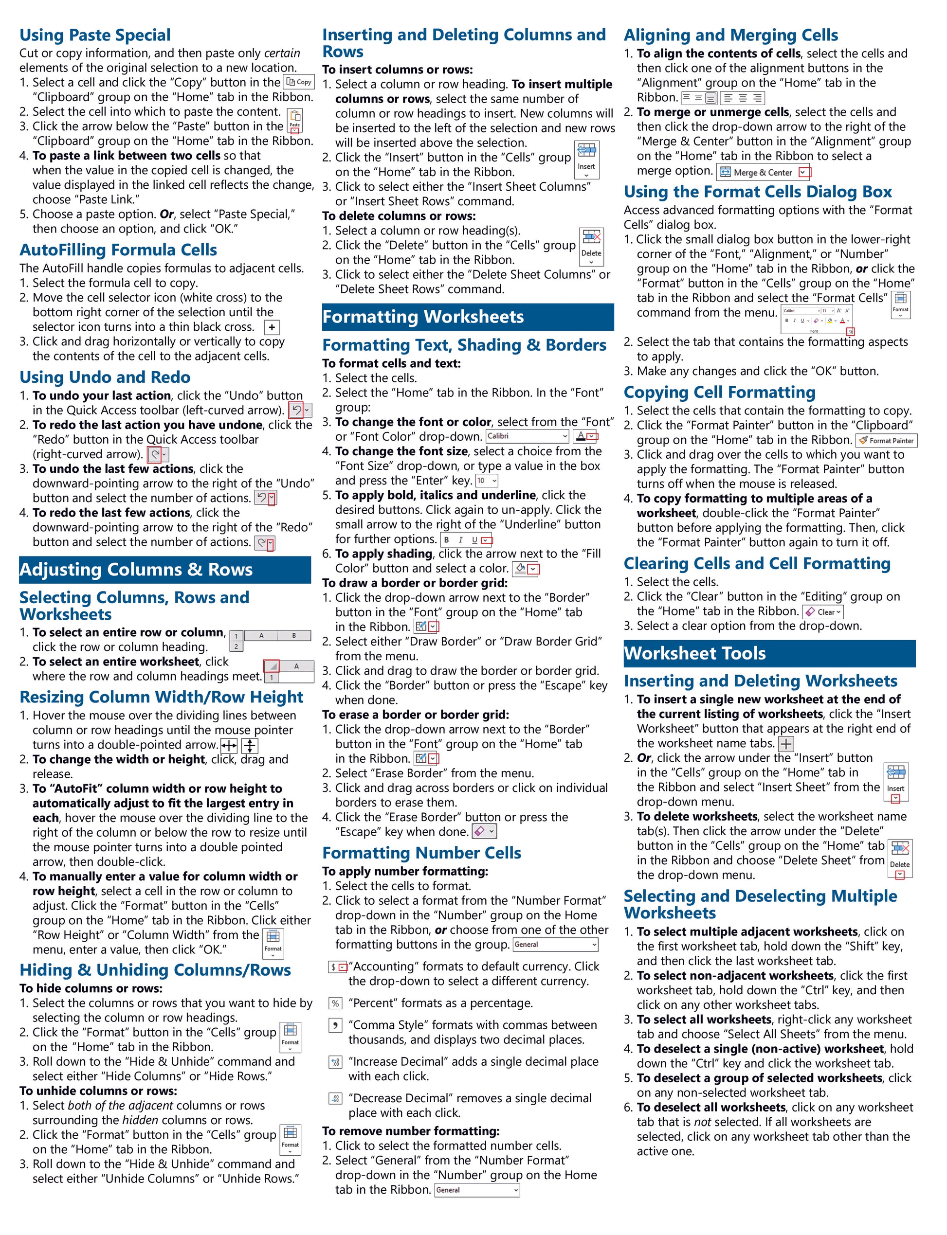 Excel for Microsoft 365 Quick Reference Guide.