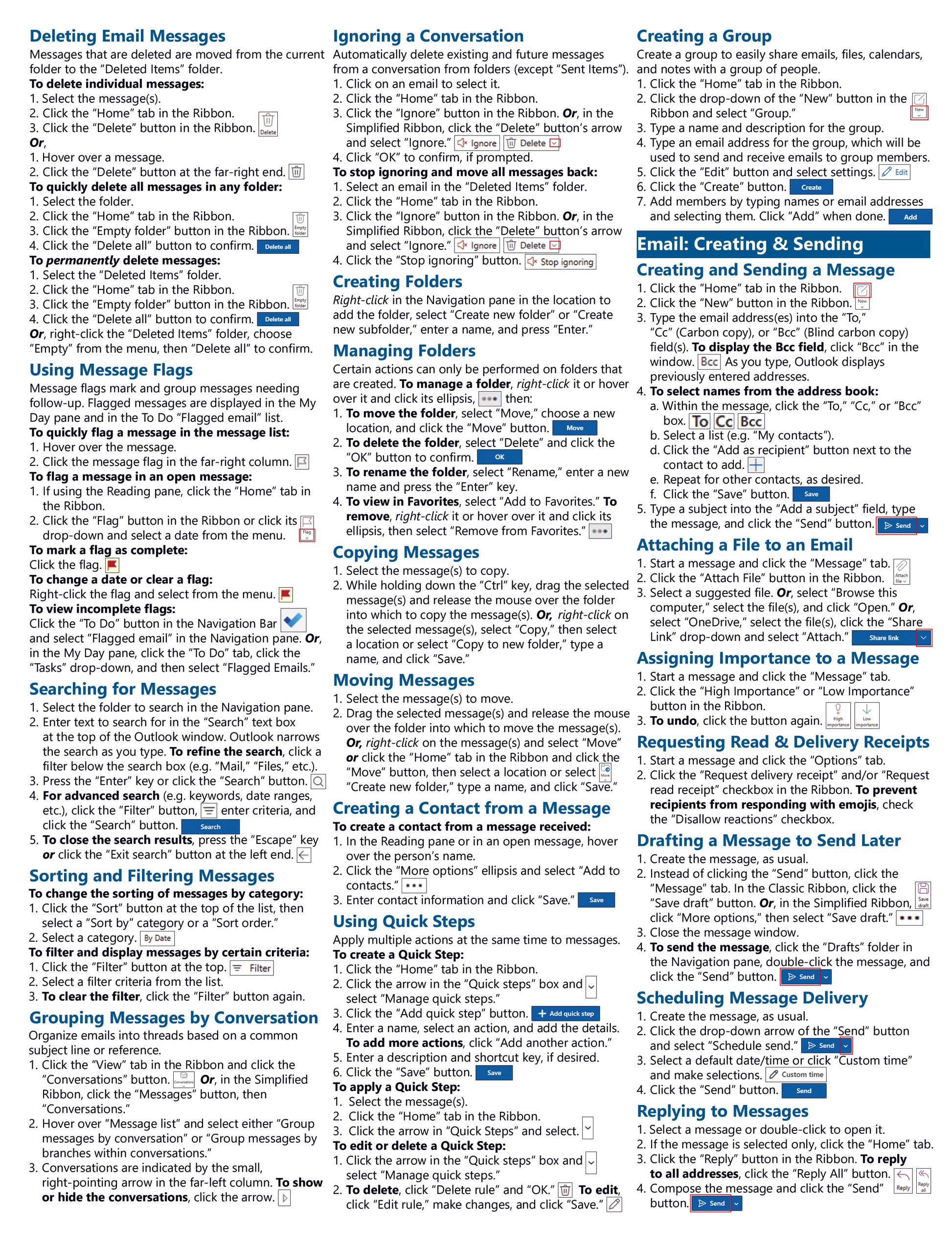 Outlook for Microsoft 365 (New Outlook) Quick Reference Guide.