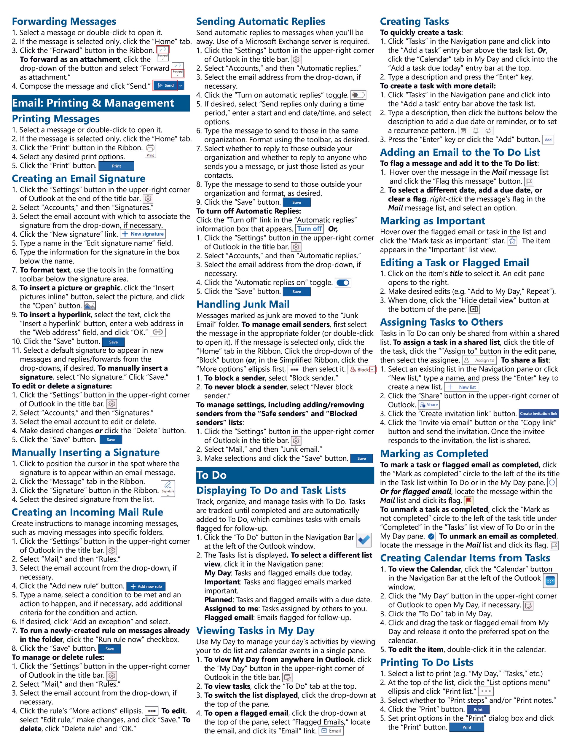Outlook for Microsoft 365 (New Outlook) Quick Reference Guide.