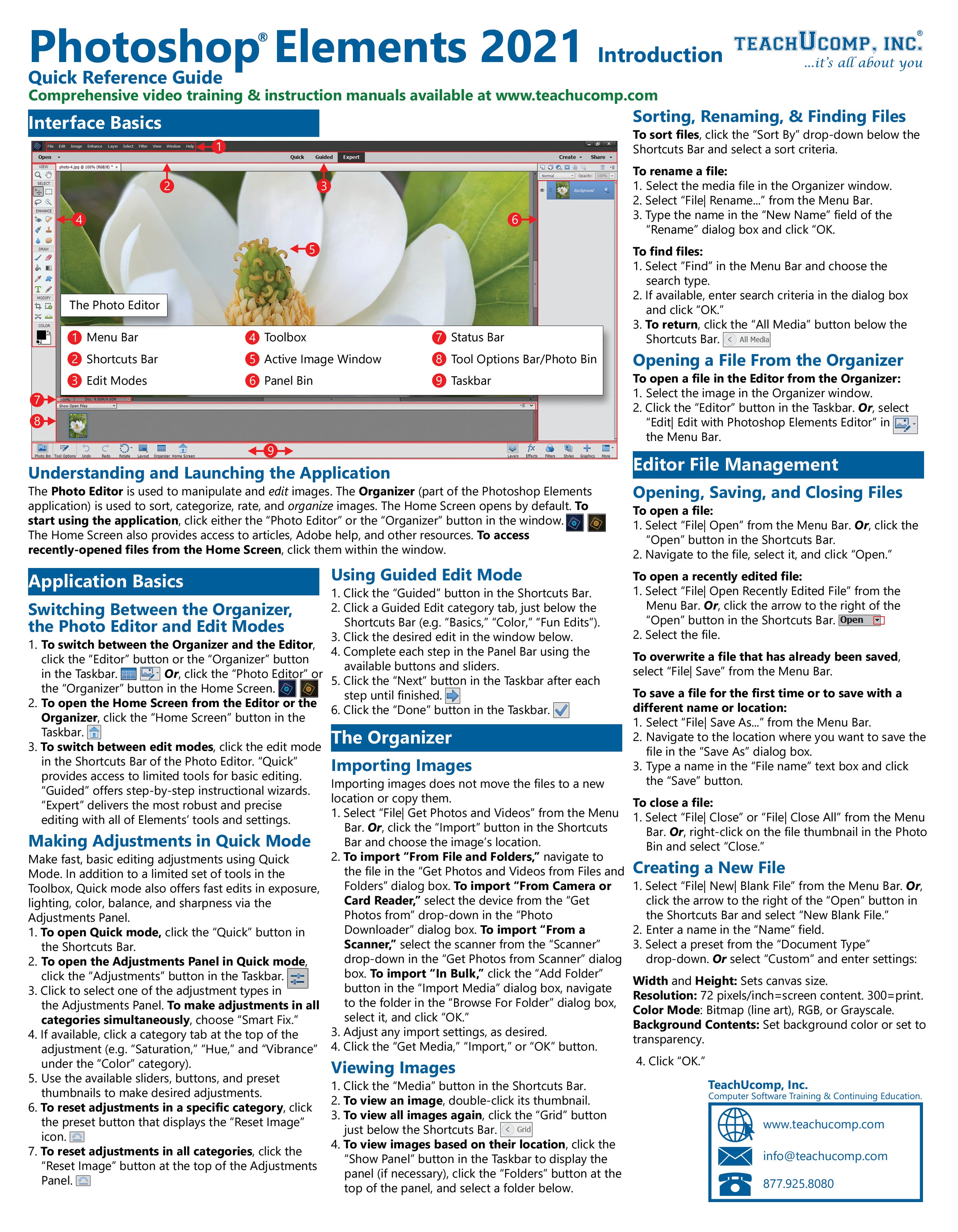 Photoshop Elements 2021 Quick Reference Guide – teachucomp