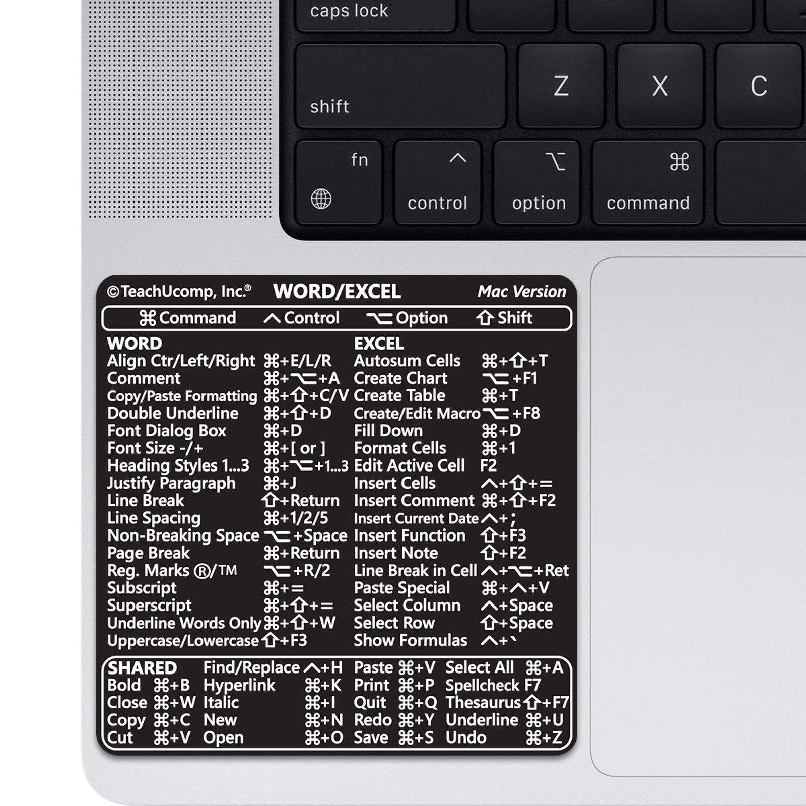 Word and Excel (Mac) 2022 Keyboard Shortcuts Sticker image 0