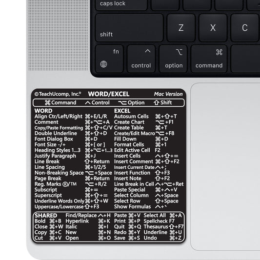 Word and Excel (Mac) 2022 Keyboard Shortcuts Sticker image 0