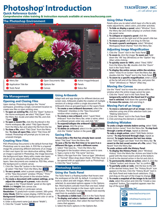 Photoshop Introduction Quick Reference Guide.