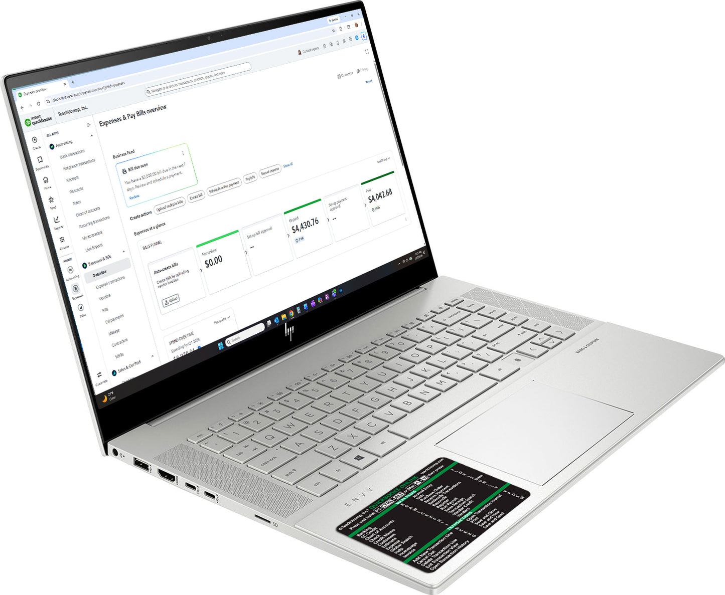 QuickBooks Online Keyboard Shortcuts Sticker
